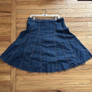 GAP Dark Blue Denim Skirt Flowy Cotton Y2K Sz 12